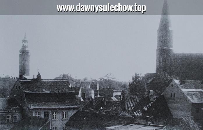 Widok na dwie sulechowskie wieże